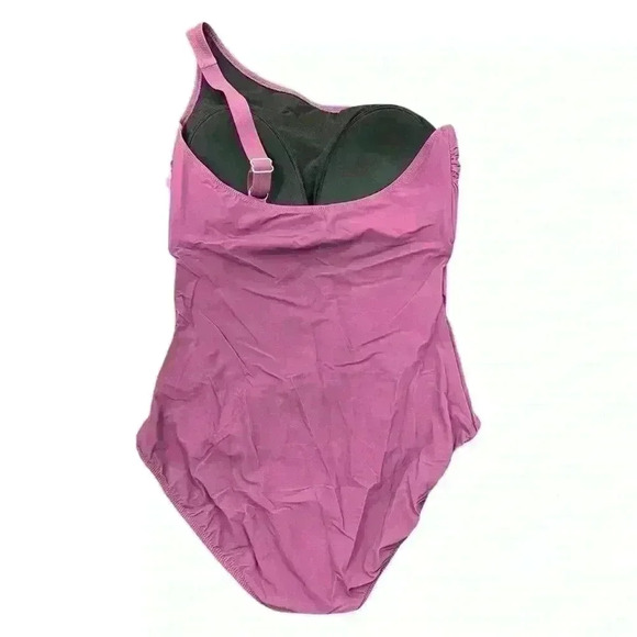 NWT Gottex Wild Flower One Shoulder One Piece Swimsuit Size 14 - Picture 2 of 5